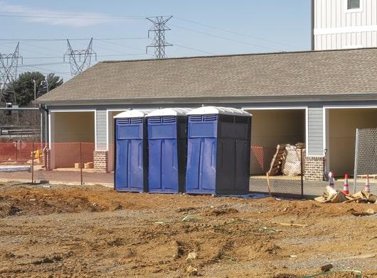 multiple construction porta potties can be rented at once for a single job site in order to accommodate multiple workers and prevent lines